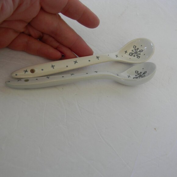 Temp-tations Holiday Set of 3 Petite Serving Bowls w/ 2 Spoons GREY REINDEER - Picture 2 of 5